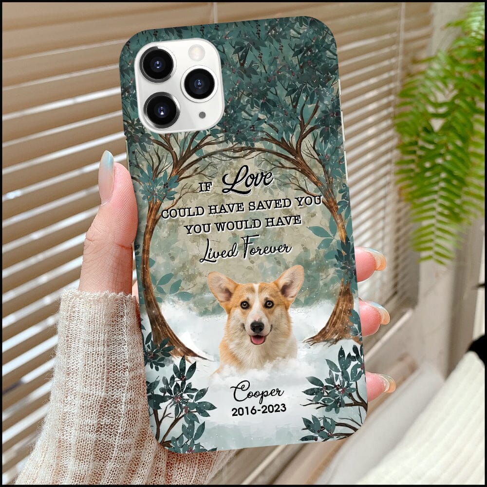 Memorial Upload Puppy Pet Dog Photo In Forest, You Were My Favorite Hello And My Hardest Goodbye Personalized Phone Case LPL28NOV23NY1 Silicone Phone Case HumanCustom - Unique Personalized Gifts Made Just for You 