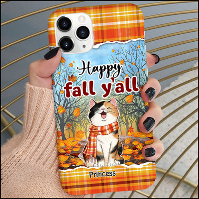 Fall Season Autumn Scenery Loves Cute Laughing Cats Personalized Phone case HTN03JUL23NY2