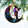 Halloween Couple Kissing and Hugging Personalized Acrylic Ornament NVL29AUG23NY3