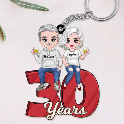 Personalized Anniversary Couple Annoying Each Other And Still Going Strong Keychain NVL15JUL23NY4