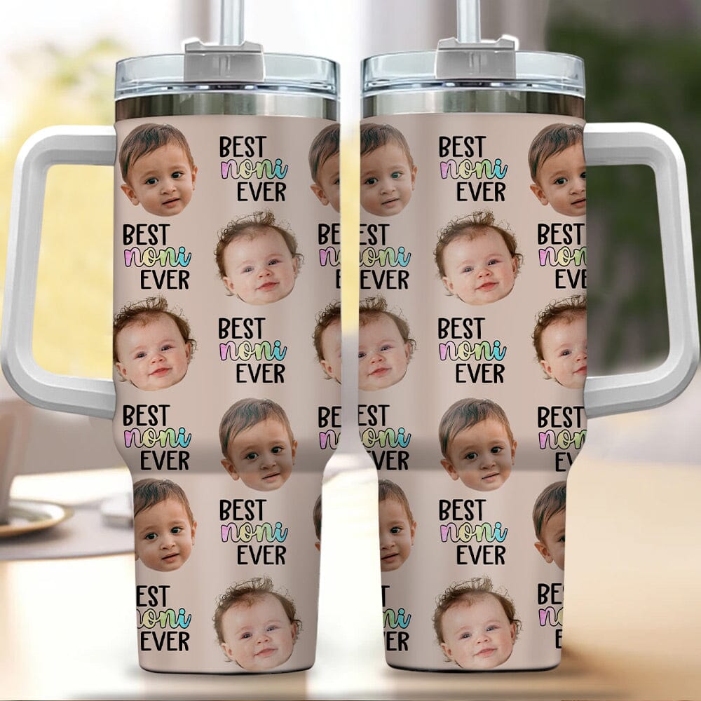 Upload Photo Best Nana Ever Personalized Tumbler With Straw HTN30NOV23NY1 Tumbler With Straw HumanCustom - Unique Personalized Gifts Made Just for You 