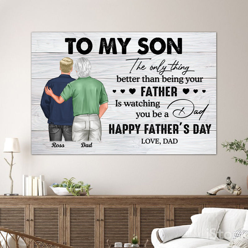 From Mom, Dad To Son Happy Father's Day Personalized Gift For Son Poster