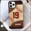 Baseball Player Sport Lover Custom Name And Number Leather Background Phone case HLD17JUN23NY1