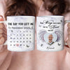 Memorial Calendar Upload Image Heart Wings, The Day You Left Me Personalized 3D Inflated Effect Mug LPL02MAY24NY1
