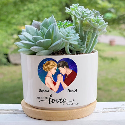 Personalized Couple Heart God Knew My Heart Needed You Valentine Mother's Day Birthday Gift Ceramic Plant Pot HLD04APR23NY1 Ceramic Plant Pot Humancustom - Unique Personalized Gifts