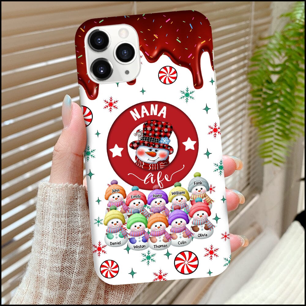 Christmas Grandma Snowman With Kids - Personalized Phone Case - NTD07DEC23NY1 Silicone Phone Case HumanCustom - Unique Personalized Gifts Made Just for You 