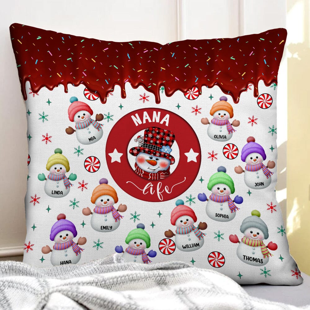 Christmas Grandma Snowman With Kids - Personalized Pillow - NTD08DEC23NY2 Pillow HumanCustom - Unique Personalized Gifts Made Just for You 