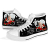 Upload Photo Family Loss Never Walk Alone Infinity Heart Rose Infinite Love Memorial Gift Customized High Top Shoes HLD07APR23NY1 High Top Shoes Humancustom - Unique Personalized Gifts