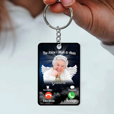 Memorial Insert Photo The Voice I Wish To Hear Personalized Keychain LPL02MAY24NY2