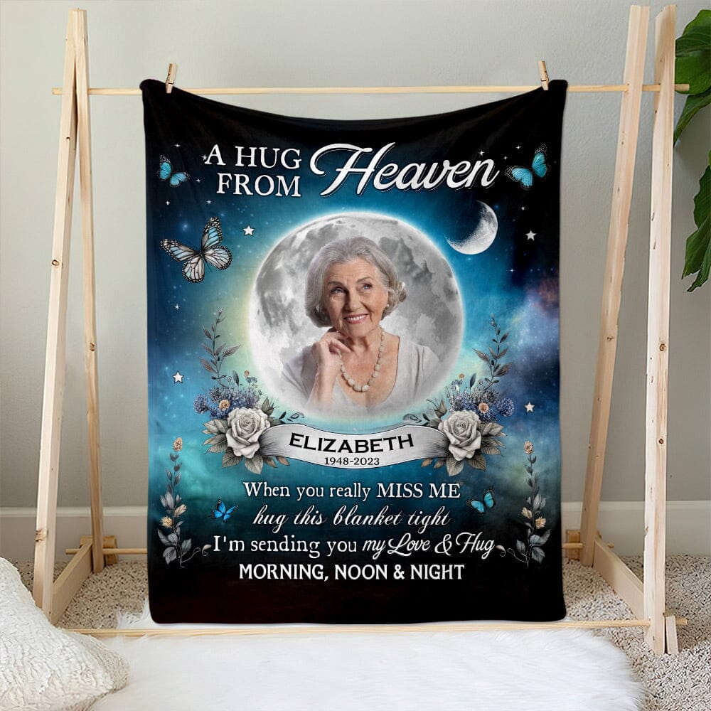 Personalized Custom Photo Blanket - A Hug From Heaven - NTD15DEC23NY1 Fleece Blanket HumanCustom - Unique Personalized Gifts Made Just for You 