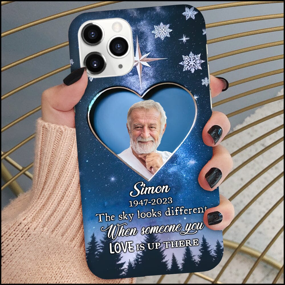 The Sky Looks Different When Someone You Love Is Up There - Personalized Custom Photo Memorial Silicon Phone Case - NTD15DEC23NY2 Silicone Phone Case HumanCustom - Unique Personalized Gifts Made Just for You 