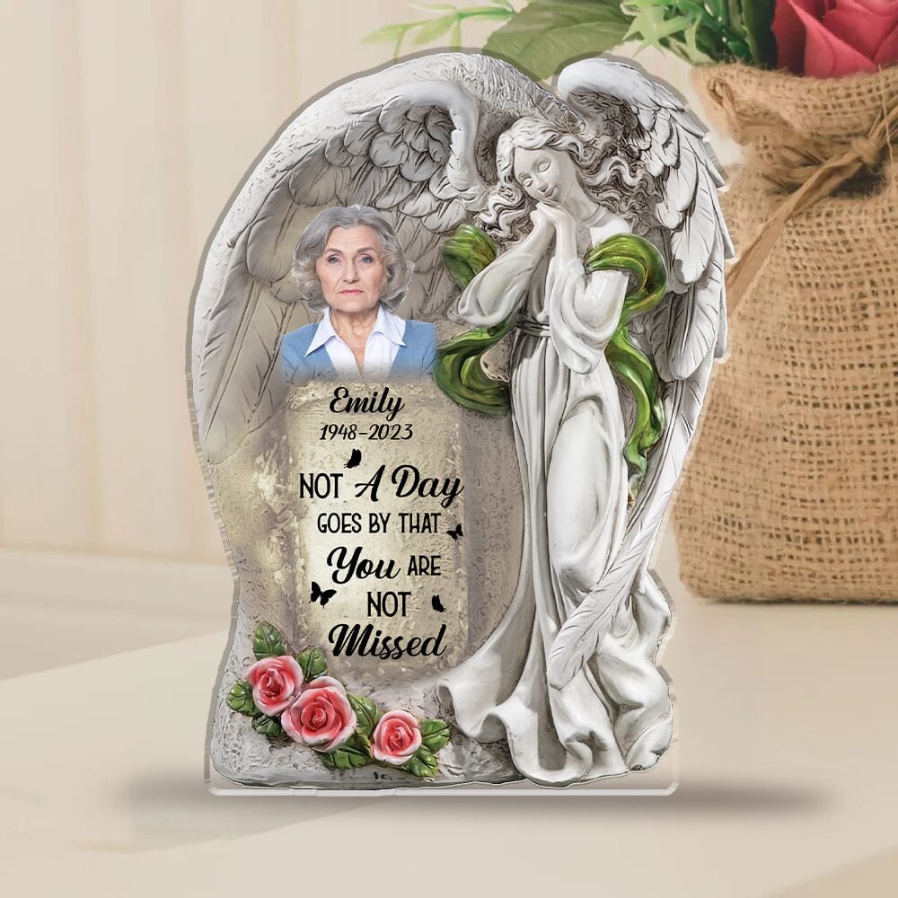 Memorial Upload Photo Wings, Not A Dat Goes By That You Are Not Missed Personalized Acrylic Plaque LPL21NOV23NY2 Acrylic Plaque HumanCustom - Unique Personalized Gifts Made Just for You 