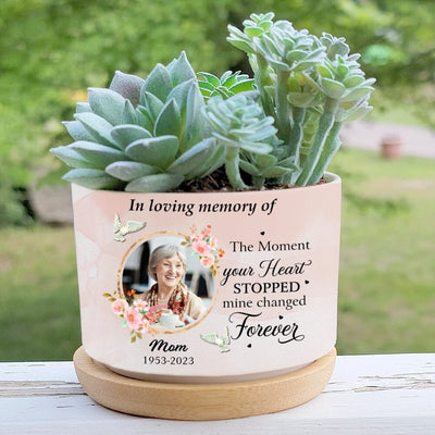 Upload Photo Family Loss In Loving Memory Memorial Gift Remembrance Presence Ceramic Plant Pot HLD25APR23NY1 Ceramic Plant Pot Humancustom - Unique Personalized Gifts