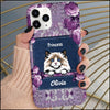 Personalized Cat Mom Fur Mama Kitten Pet Lover Flower Denim Background Phone case HLD22JUN23NY1
