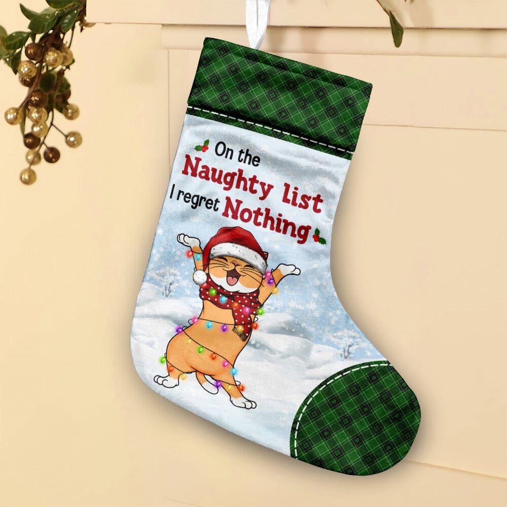 Have A Lovely Christmas With Cat - Cat Christmas Costumes - Personalized Christmas Stocking NVL10OCT23NY1 Christmas Stocking HumanCustom New 