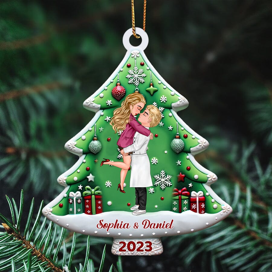 Couple Christmas Tree Personalized Acrylic Ornament NVL27OCT23NY1 Acrylic Ornament HumanCustom - Unique Personalized Gifts Made Just for You 