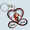 Heart Infinity Doll Couple Kissing Hugging Customzied Keychain NVL28AUG23NY2