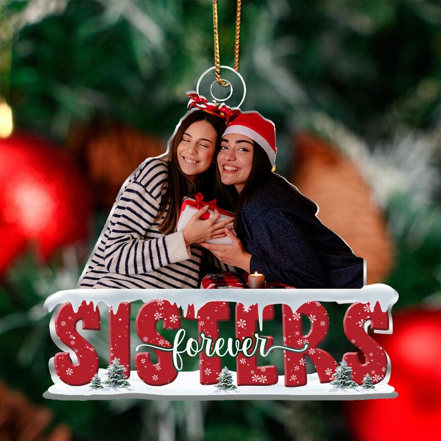 Besties Forever Christmas Custom Photo Acrylic Ornament VTX16OCT23NY1 Acrylic Ornament HumanCustom - Unique Personalized Gifts Made Just for You 