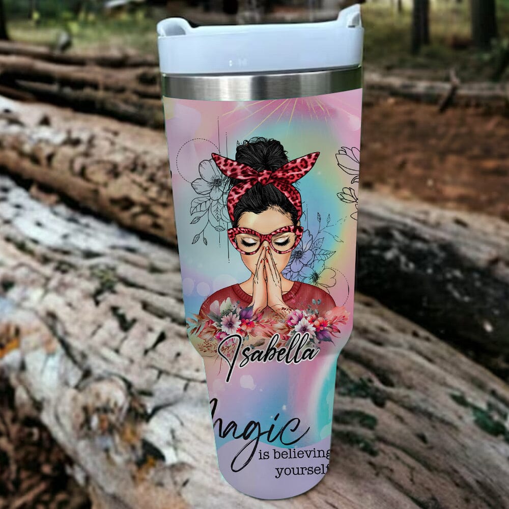 Daughter Affrimation Positive Motivational Personalizef 40oz Tumbler With Straw NVL02DEC23NY3 Tumbler With Straw HumanCustom - Unique Personalized Gifts Made Just for You 