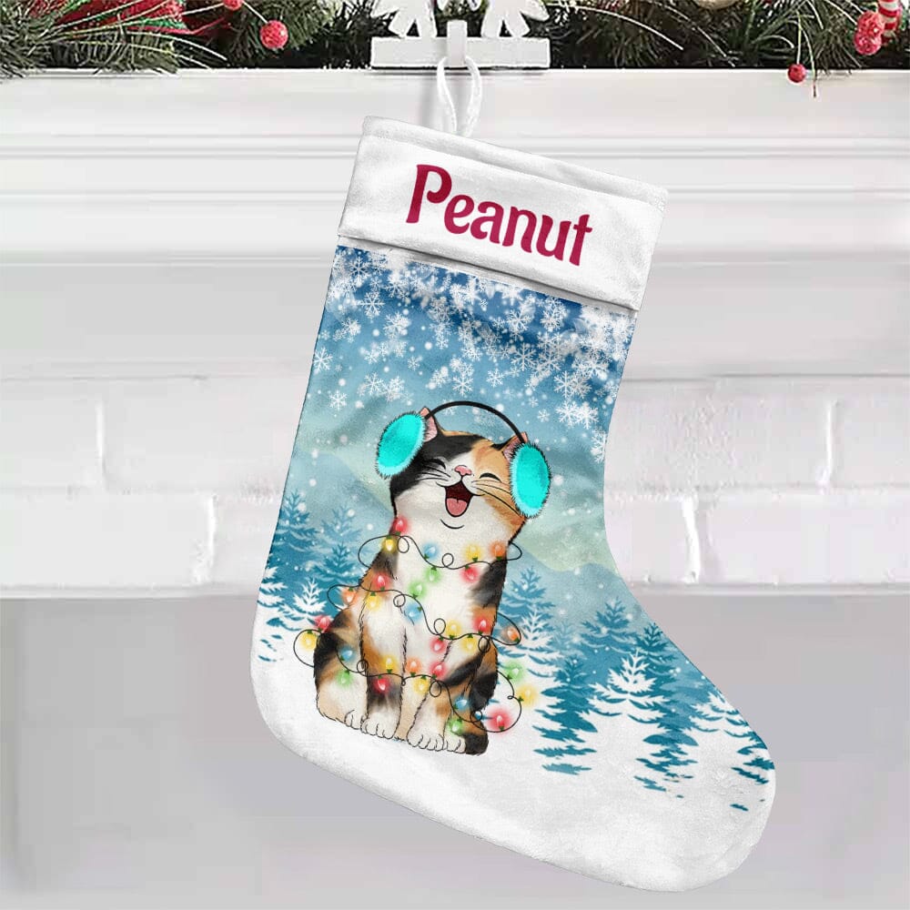 Cute Cat Kitten Pet Personalized Christmas Stocking HTN11OCT23NY1 Christmas Stocking HumanCustom New 