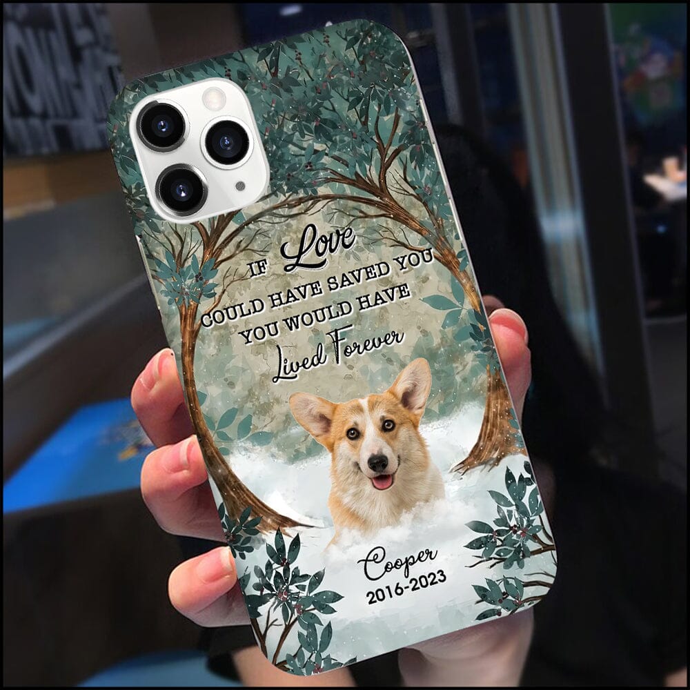 Memorial Upload Puppy Pet Dog Photo In Forest, You Were My Favorite Hello And My Hardest Goodbye Personalized Phone Case LPL28NOV23NY1 Silicone Phone Case HumanCustom - Unique Personalized Gifts Made Just for You 