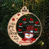 I love you to the moon and back Grandma Snowman love checkered pattern heart grandkids on moon - Personalized acrylic christmas ornament NTA07SEP23NY1