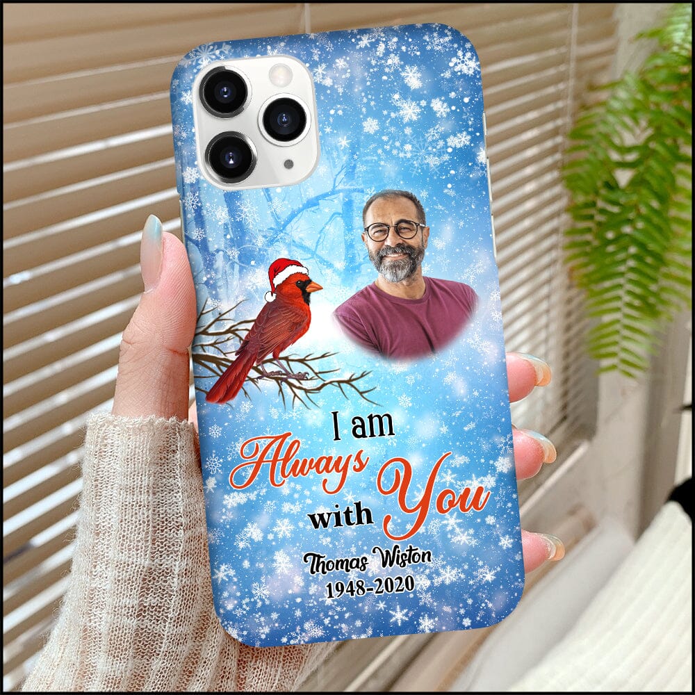 Memorial Upload Photo Cardinal Snowy Background, A Big Piece Of My Heart Lives In Heaven Personalized Phone Case LPL17OCT23NY2 Silicone Phone Case HumanCustom - Unique Personalized Gifts Made Just for You Iphone iPhone 15 