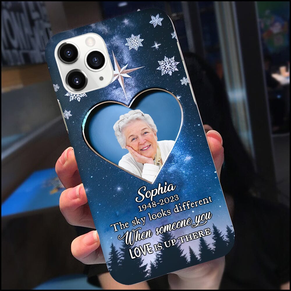 The Sky Looks Different When Someone You Love Is Up There - Personalized Custom Photo Memorial Silicon Phone Case - NTD15DEC23NY2 Silicone Phone Case HumanCustom - Unique Personalized Gifts Made Just for You 