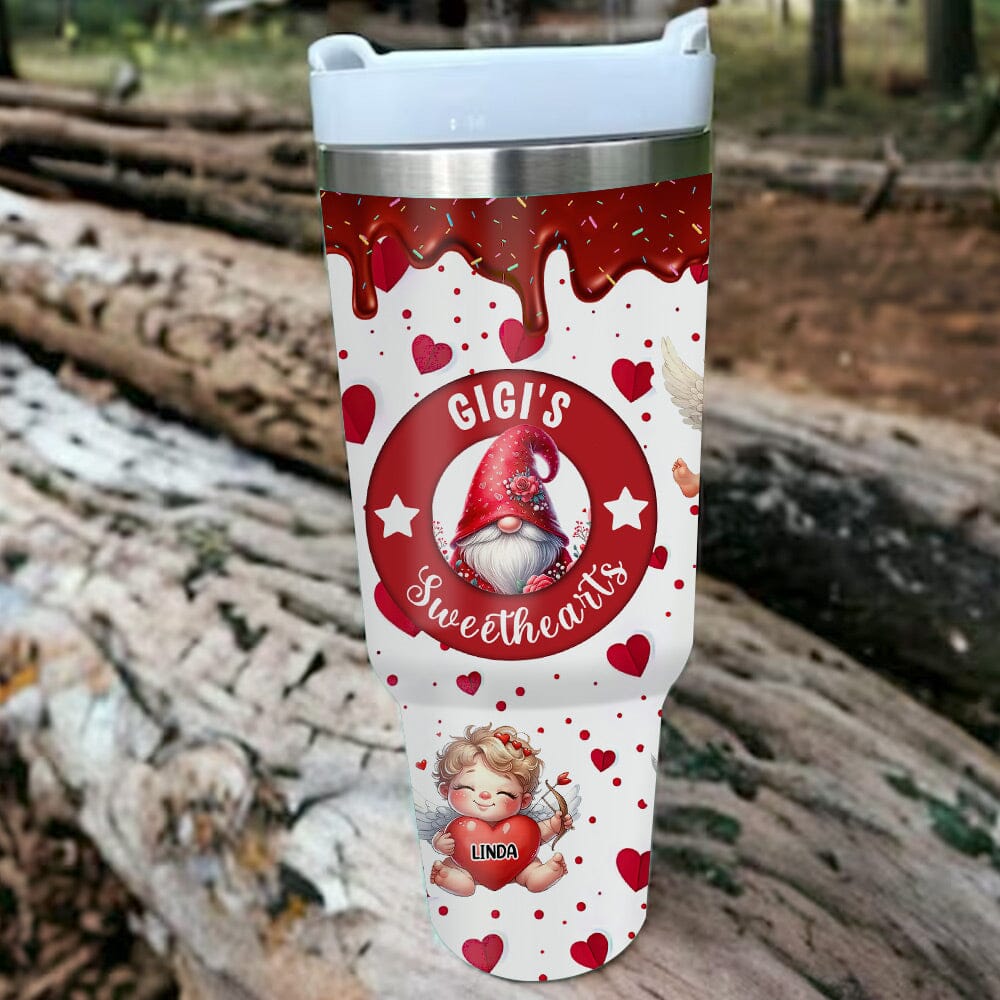 Grandma Gnome With Kids - Personalized Valentine 40oz Tumbler - NTD22DEC23NY1 Tumbler With Straw HumanCustom - Unique Personalized Gifts Made Just for You 