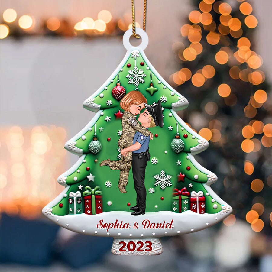 Couple Christmas Tree Personalized Acrylic Ornament NVL27OCT23NY1 Acrylic Ornament HumanCustom - Unique Personalized Gifts Made Just for You 