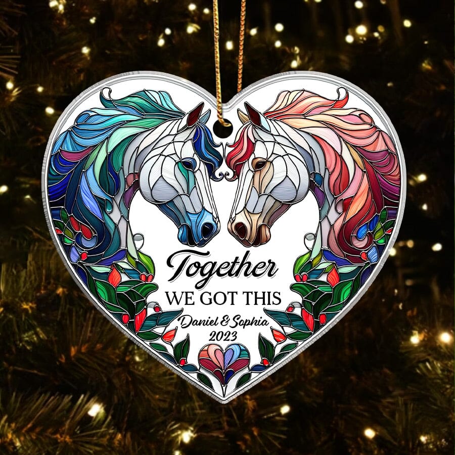 God Knew My Heart Needed You - Personalized Horse Acrylic Ornament For Couple - NTD21OCT23NY1 Acrylic Ornament HumanCustom - Unique Personalized Gifts Made Just for You 