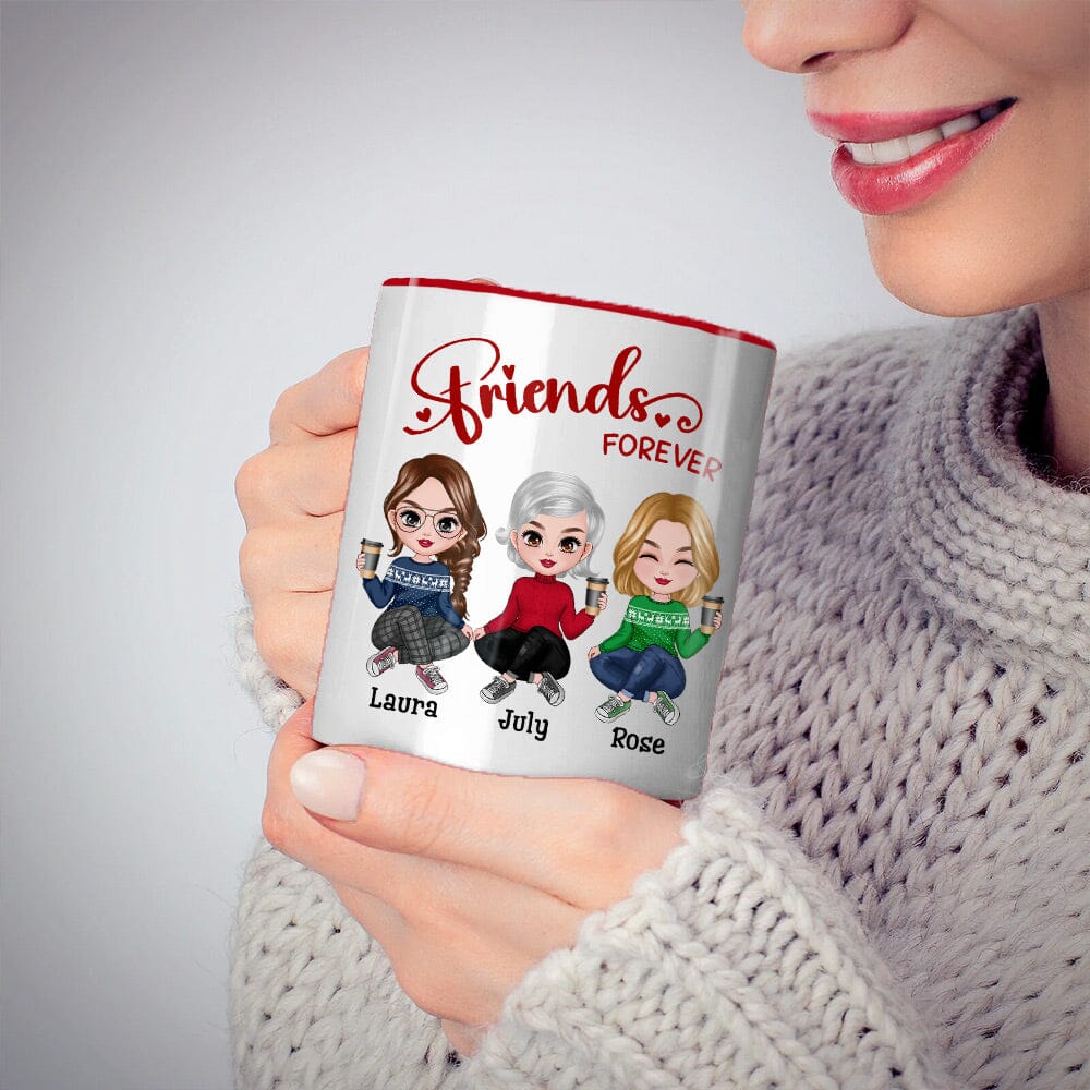 Pretty Doll Besties Sisters Forever Personalized Mug NVL20NOV23NY1 Accent Mug HumanCustom - Unique Personalized Gifts Made Just for You 