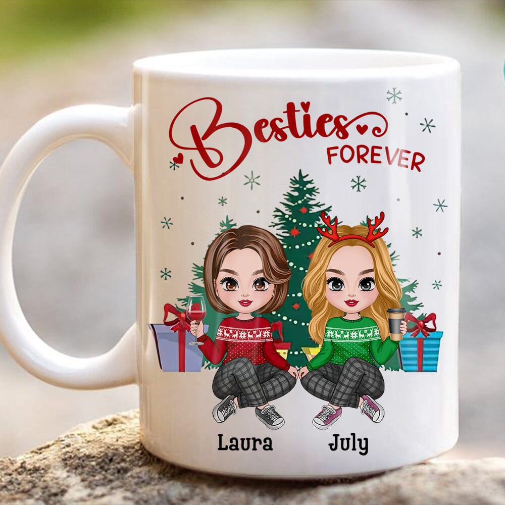 Pretty Doll Besties Forever Personalized Mug NVL22NOV23NY1 White Mug HumanCustom - Unique Personalized Gifts Made Just for You 11OZ 