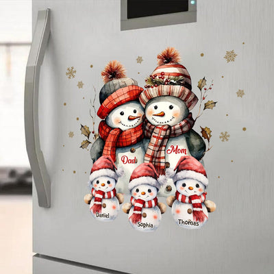 Snowman Papa & Nana With Cute Little Snowman Kids Personalized Decal VTX02NOV23NY2 Decal HumanCustom - Unique Personalized Gifts Made Just for You 6x6 inch