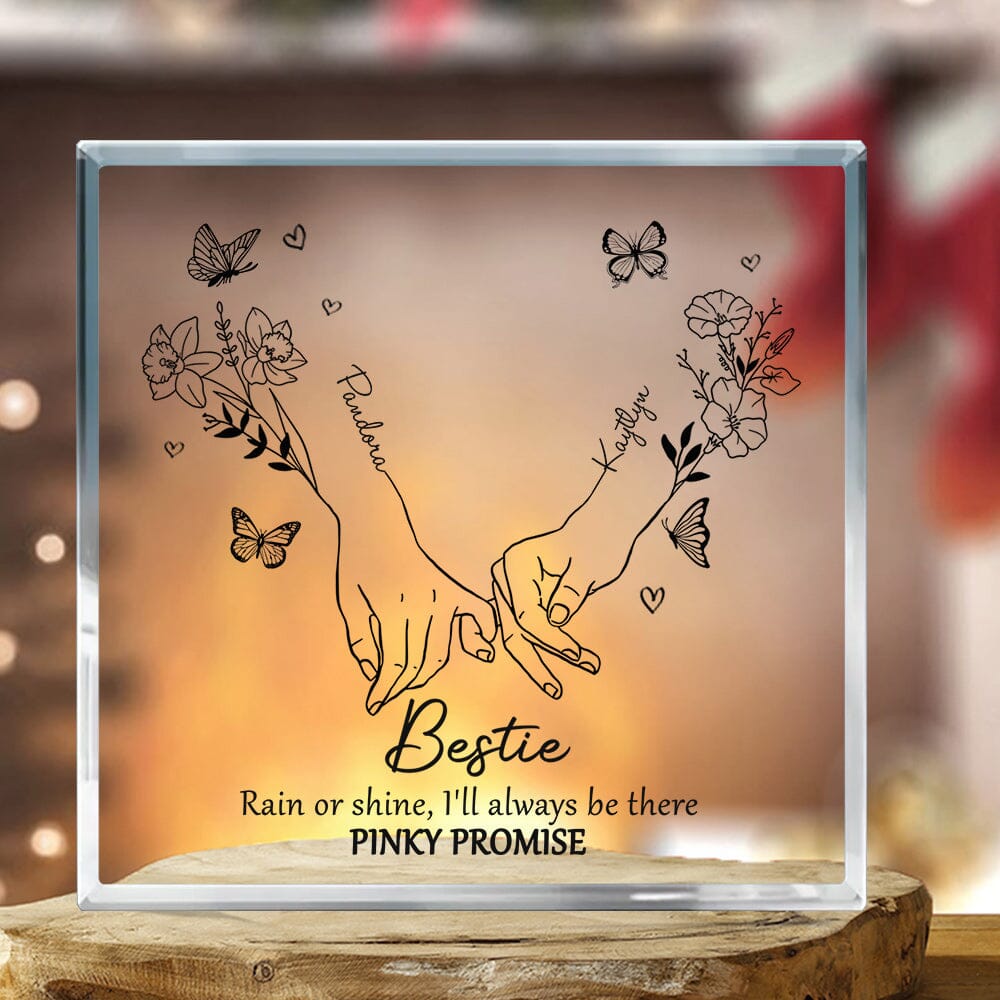 Bestie Sister Bestfriend Flower Pinky Promise, I'll Be There Personalized Acrylic Plaque LPL01DEC23VA1 Acrylic Plaque HumanCustom - Unique Personalized Gifts Made Just for You 