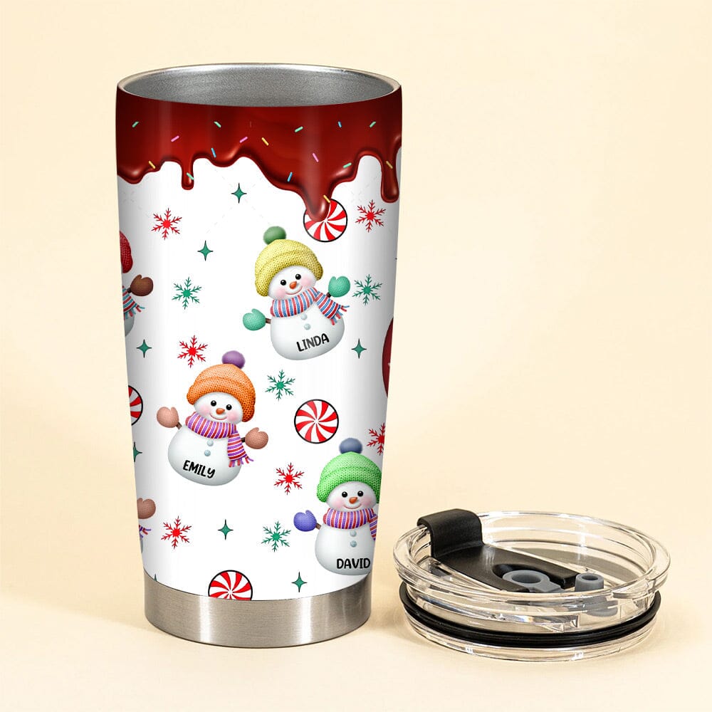 Christmas Grandma Snowman With Kids - Personalized Stainless Steel Tumbler - NTD01DEC23NY3 Stainless Steel Tumbler HumanCustom - Unique Personalized Gifts Made Just for You 