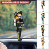 Personalized Car Ornament, Couple Portrait, Firefighter, Nurse, Police Officer, Teacher, Gifts by Occupation NVL19FEB24CA1