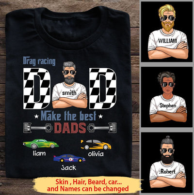 Customized Drag Racing Dad Make The Best Dads Standard T-Shirt Nvl05Jun21Ct1 2D T-shirt Dreamship S Black