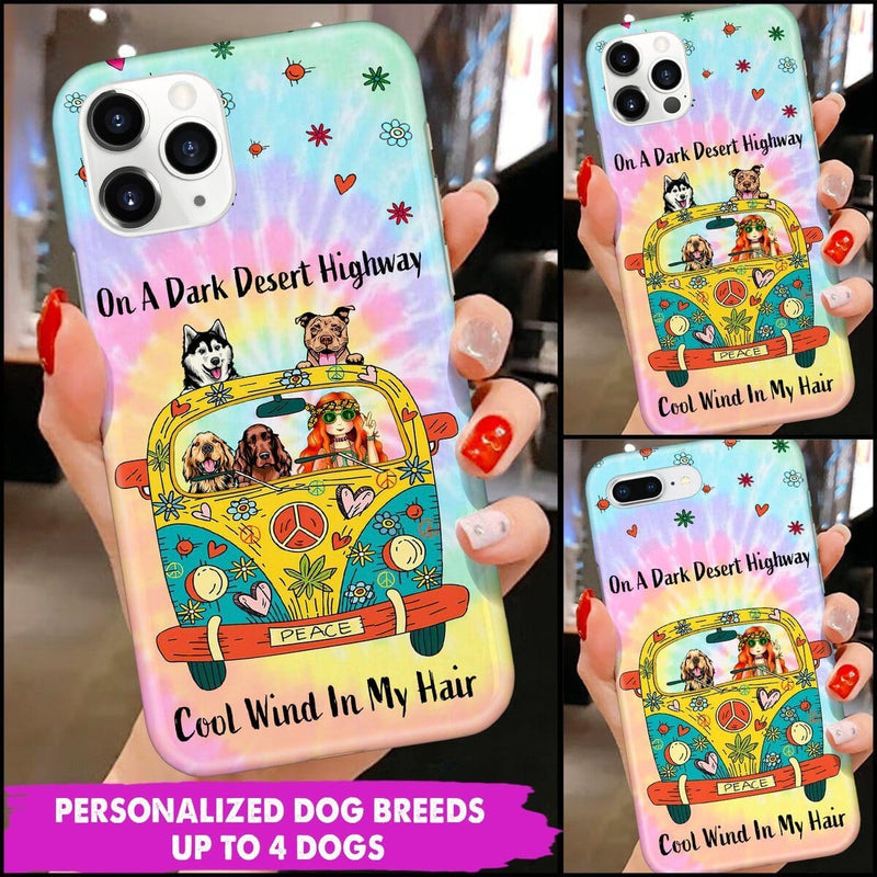 Discover Hippie Dog Girl On A Dark Desert Highway Cool Wind In My Hair Personalized Phone Case