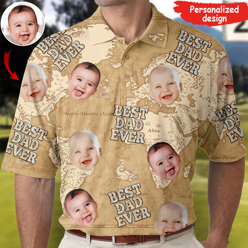 Discover Best Dad Ever - Personalized Photo Polo Shirt