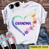 Color Grandma Mom Personalized Hand Prints Heart Shirt NVL08FEB22SH2 White T-shirt and Hoodie Humancustom - Unique Personalized Gifts 