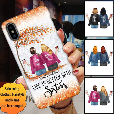 Personalized Life Is Better With Sisters Phone Case Phonecase FUEL