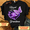 Customized Blessed to be called Grandma Mom Dad Purple Butterfly T-Shirt PM08JUL21CT2 2D T-shirt Gearment S Black