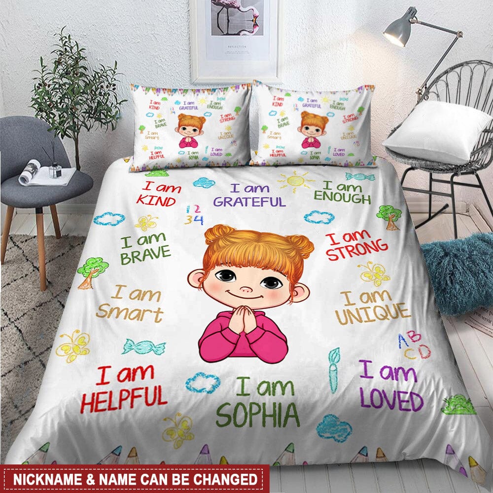 Kid Affirmations I Am Kind Smart Loved - Personalized Bedding Set NVL07DEC23CA1 Bedding Set HumanCustom - Unique Personalized Gifts Made Just for You US TWIN 