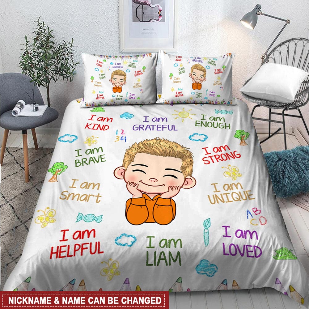 Kid Affirmations I Am Kind Smart Loved - Personalized Bedding Set NVL07DEC23CA1 Bedding Set HumanCustom - Unique Personalized Gifts Made Just for You 