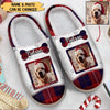 Christmas Gift For Pet Lovers, Upload Your Pet Photo Personalized Plush Slippers NVL07NOV22CA1 Plush Slipper Humancustom - Unique Personalized Gifts For man US4(EU38)
