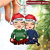Christmas Couple Personalized Gift For Husband, Wife Keychain NVL25NOV22CA2 Acrylic Keychain Humancustom - Unique Personalized Gifts 6.5x6.5 cm