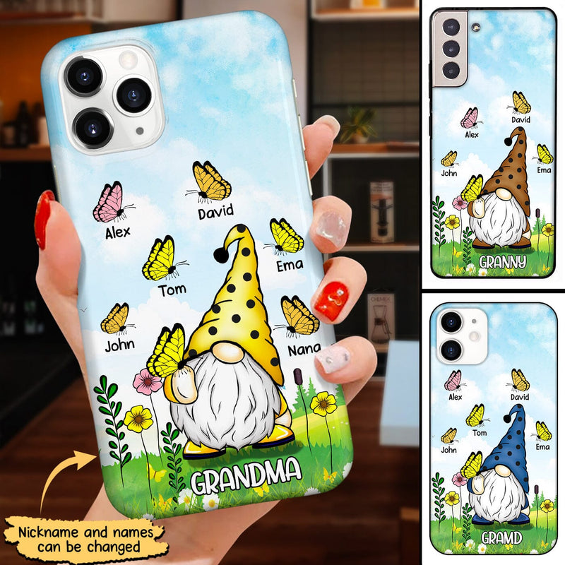 Discover Personalized Grandma- Mom Gnome Butterfly Grandkids Phone Case