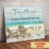 Customized Together is right where we belong beach Canvas PM16JULCT1 Dreamship 12x8in