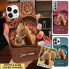 Upload Horse Photo Custom Name Hoofprint Leather Pattern Personalized Phone Case LPL17SEP22CT1 Silicone Phone Case Humancustom - Unique Personalized Gifts